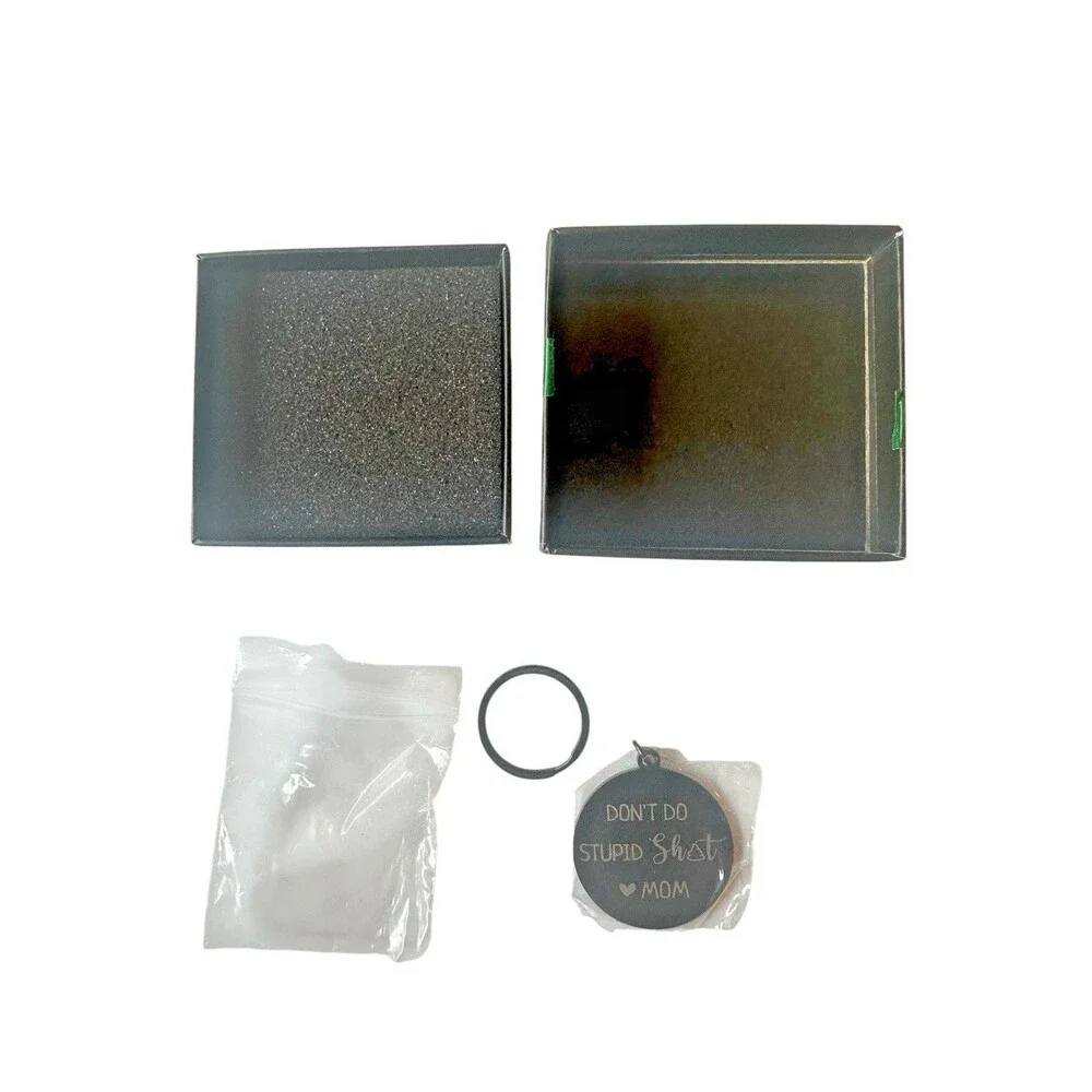 Don’t Do Stupid Sh!t Love Mom Keychain for Son Double Sided Black w/ Box NEW